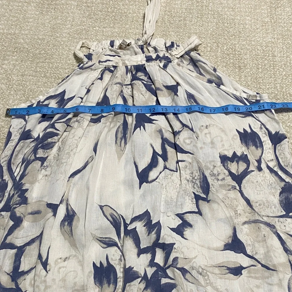 Bellambia madre in Italy Elegant Blue and White Floral Midi Dress Size L